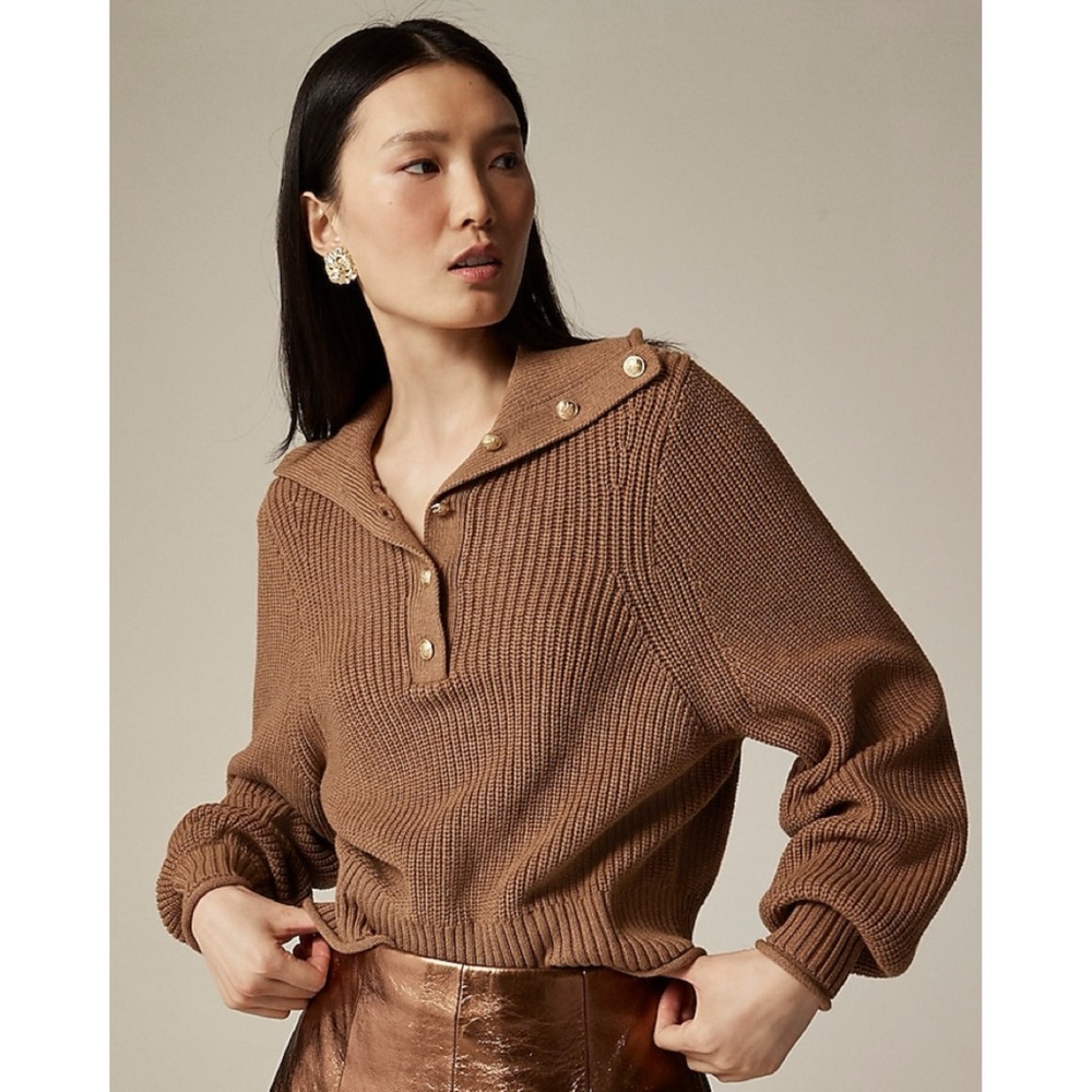 J.Crew Ribbed Button-Collar Sweater! Sz S!
